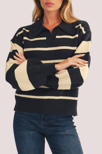 Mix Striped Knit Sweater