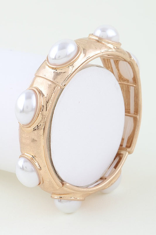Oval Marble Stone Cuff Bracelet