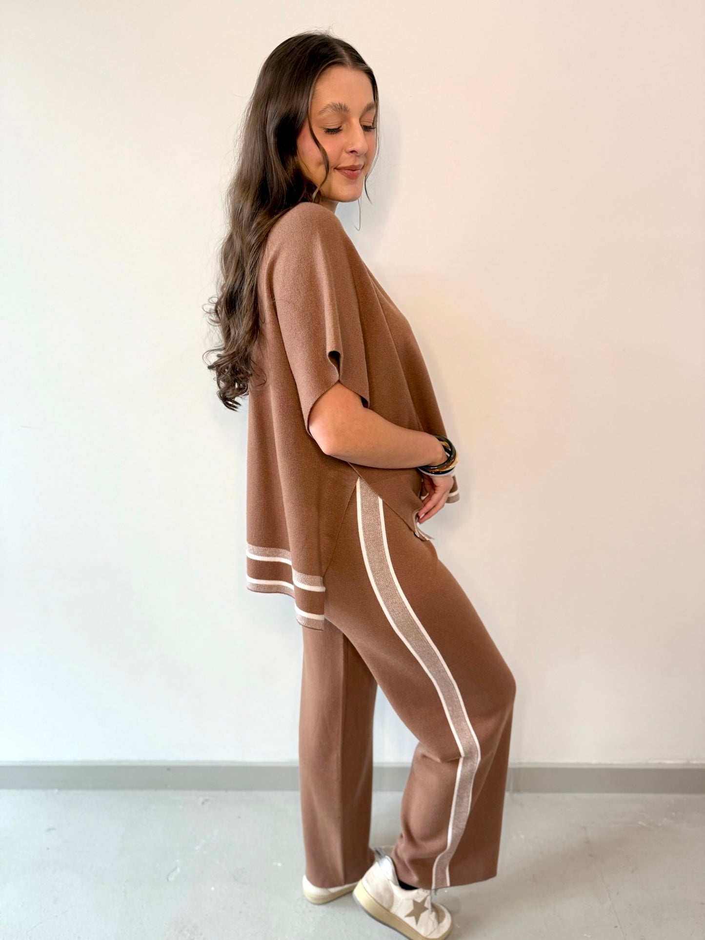 Striped Hem Hoodie & Pants Set