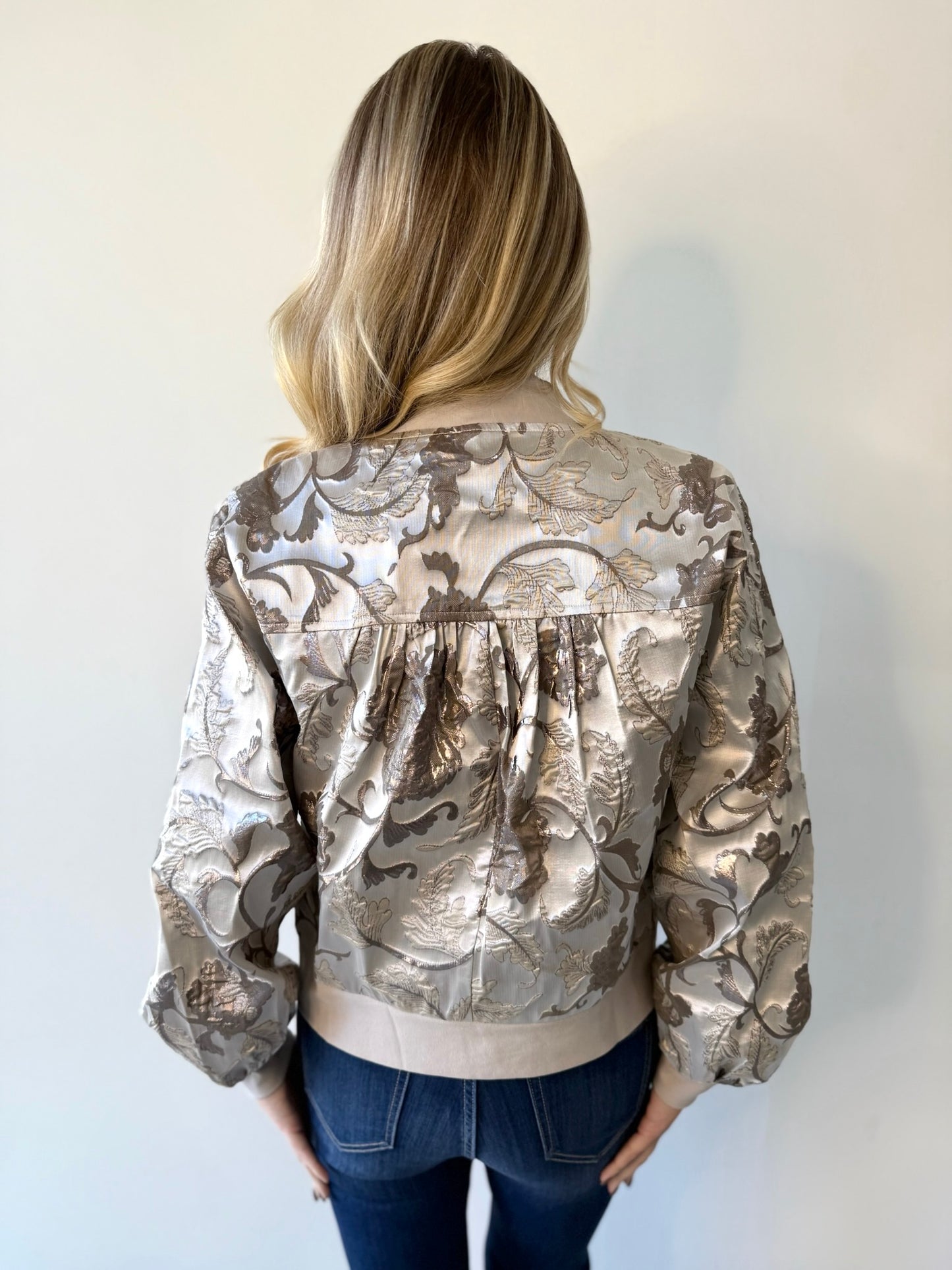 Quilted Flower Silver Jacket