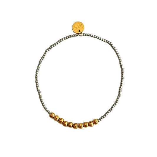2mm Silver Bead & 4mm Gold Bead Bracelet - Private Gallery Boutique