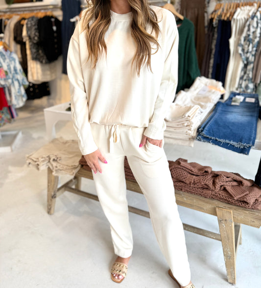 Marley Contrast Satin Sweatshirt & Pant Set