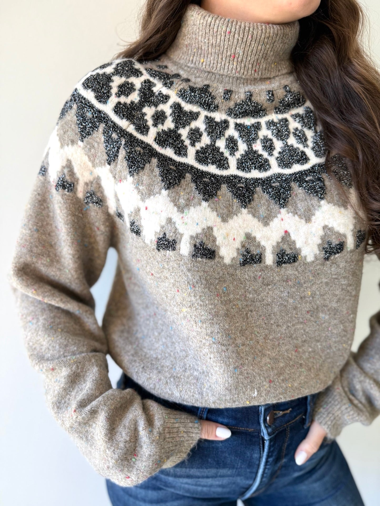 Fair Isle Turtleneck Sweater
