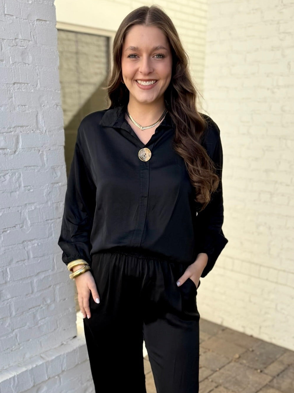 Hi-low Tunic with Gold Detail