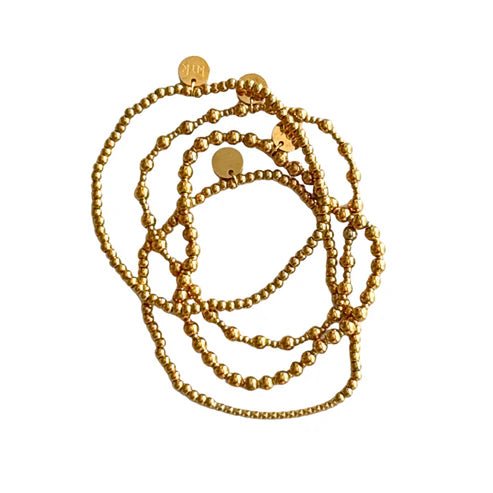 4 - Strand Textured Bar Bracelet Set - Private Gallery Boutique