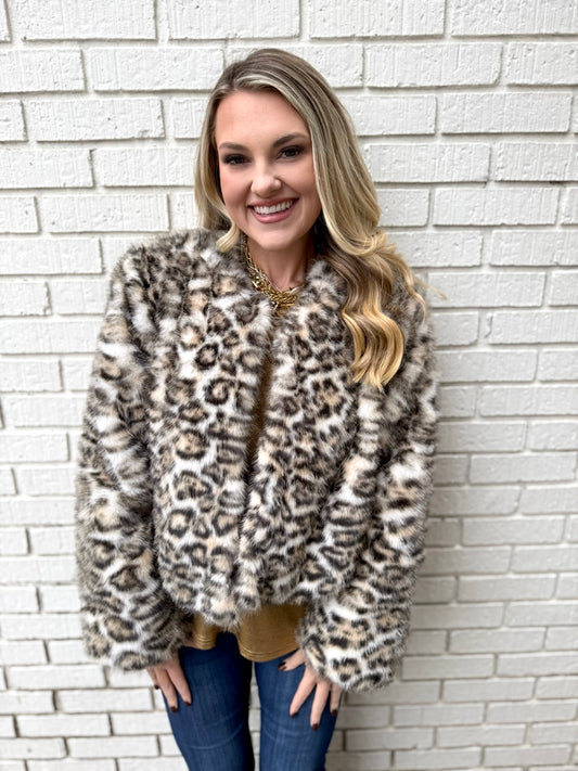Zola Leopard Print Crop Fur