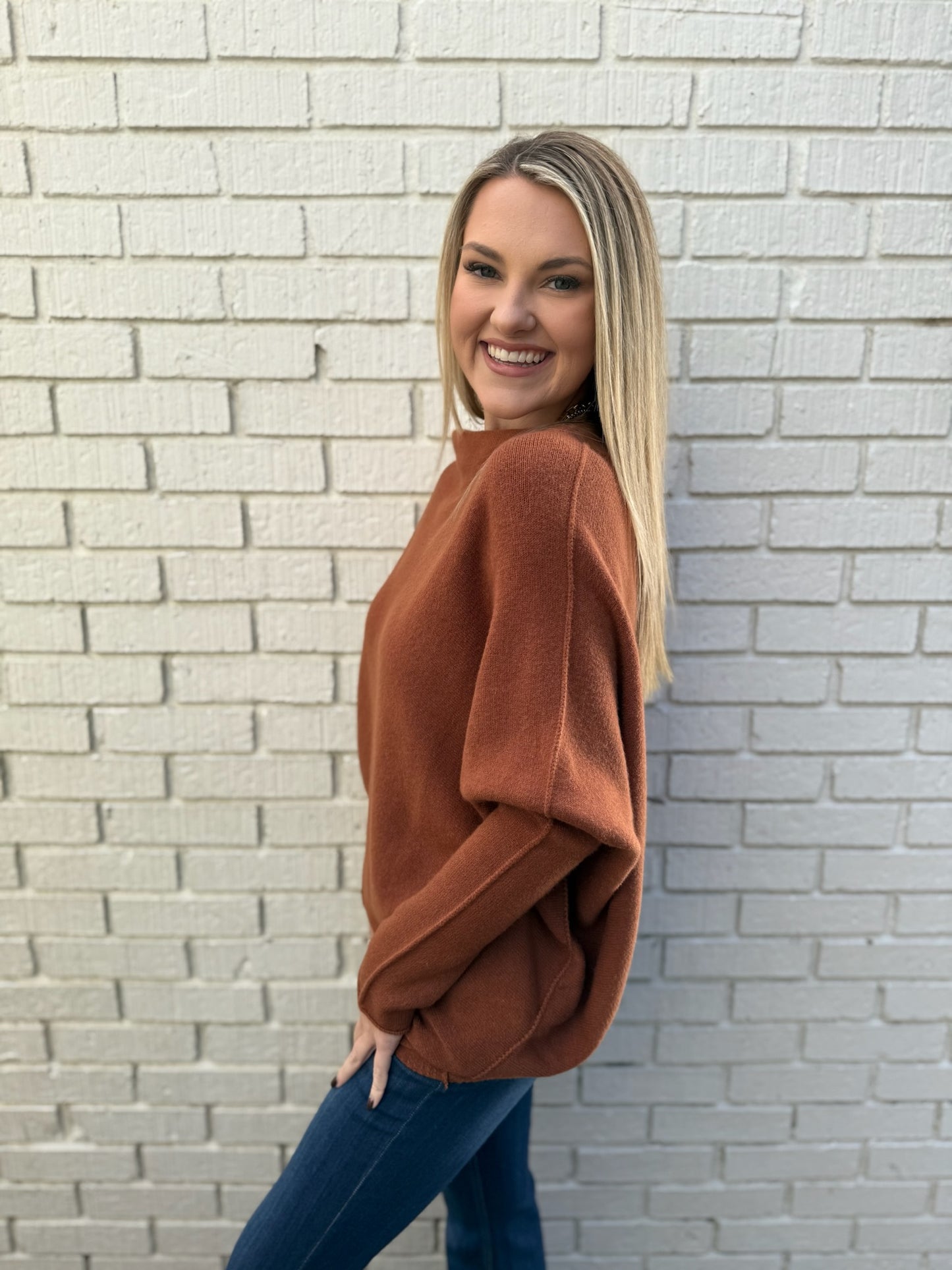 Asymmetrical Sweater -Tobacco