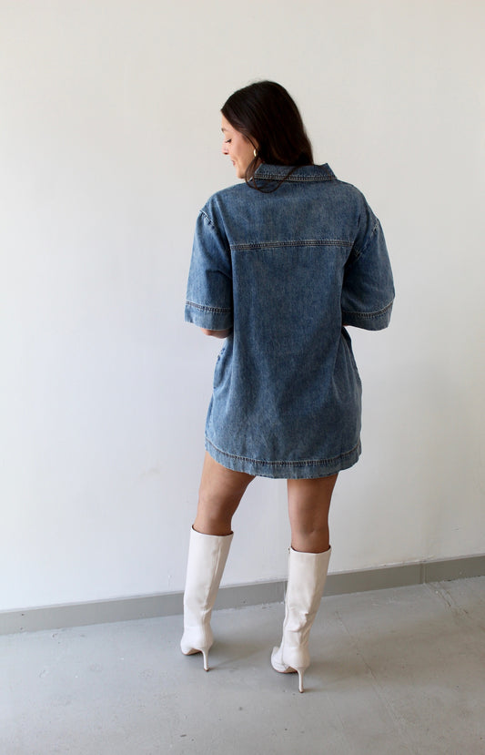 Vanessa V-neck Denim Tunic Dress