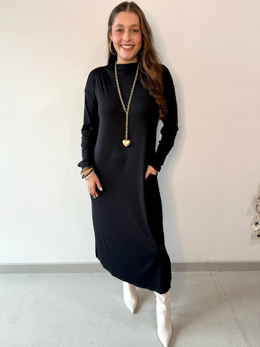 Anise Black Midi Dress