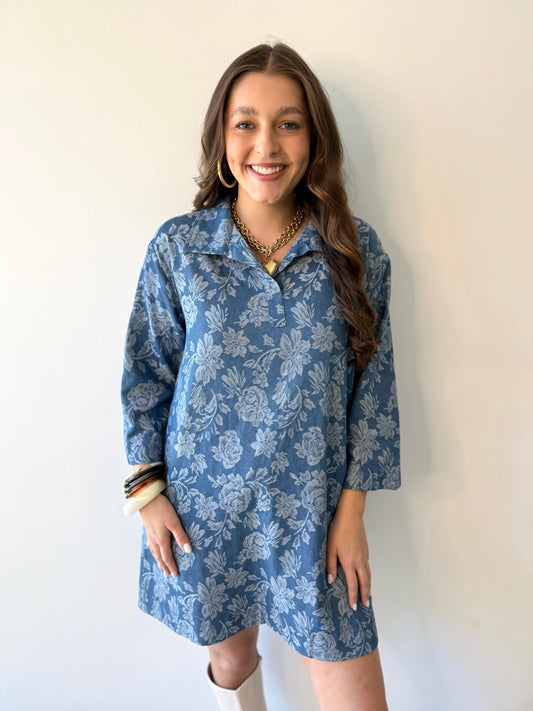 Rainey Floral Denim Dress