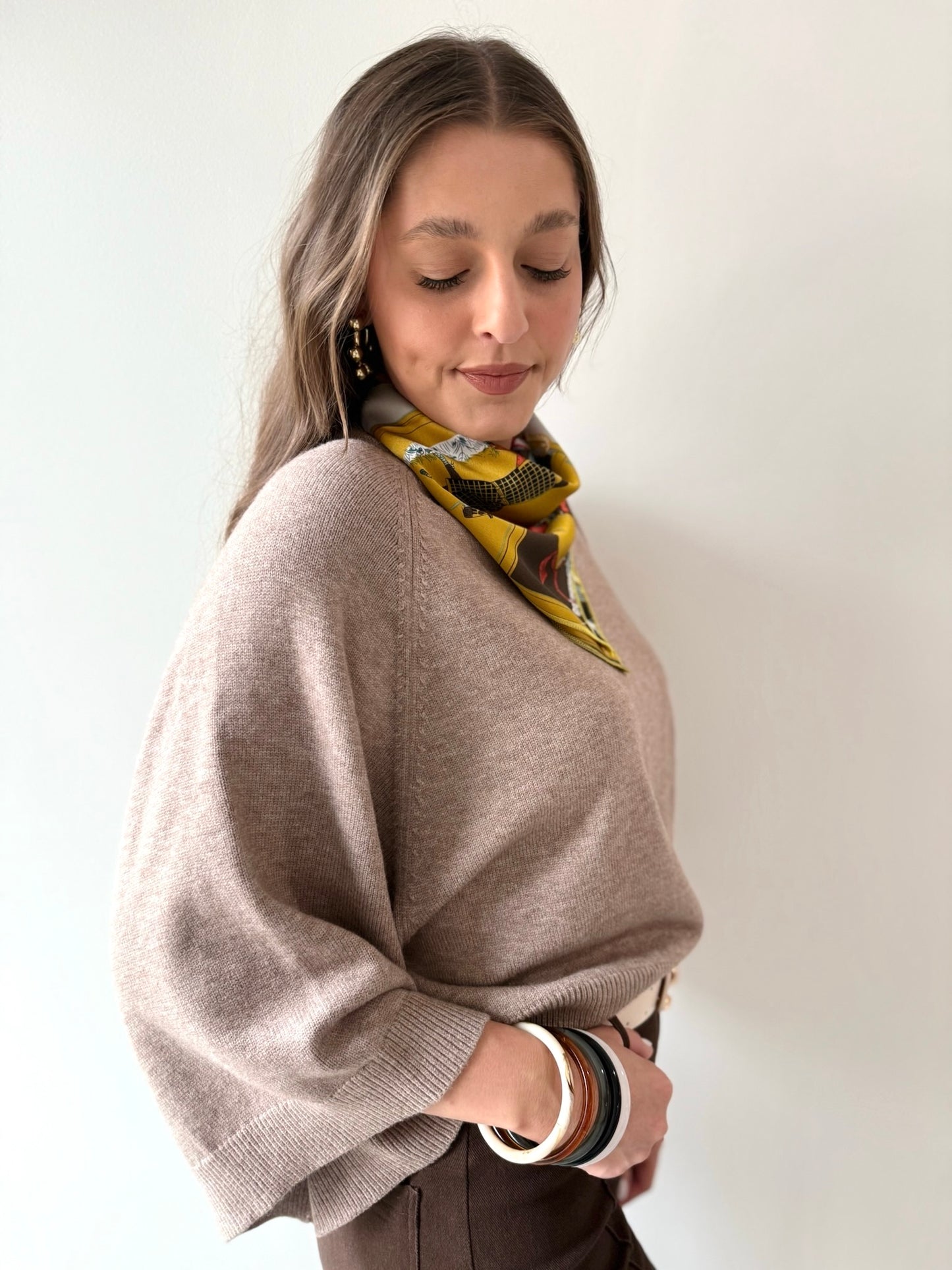 Raglan Wide Sleeve Sweater - Mocha