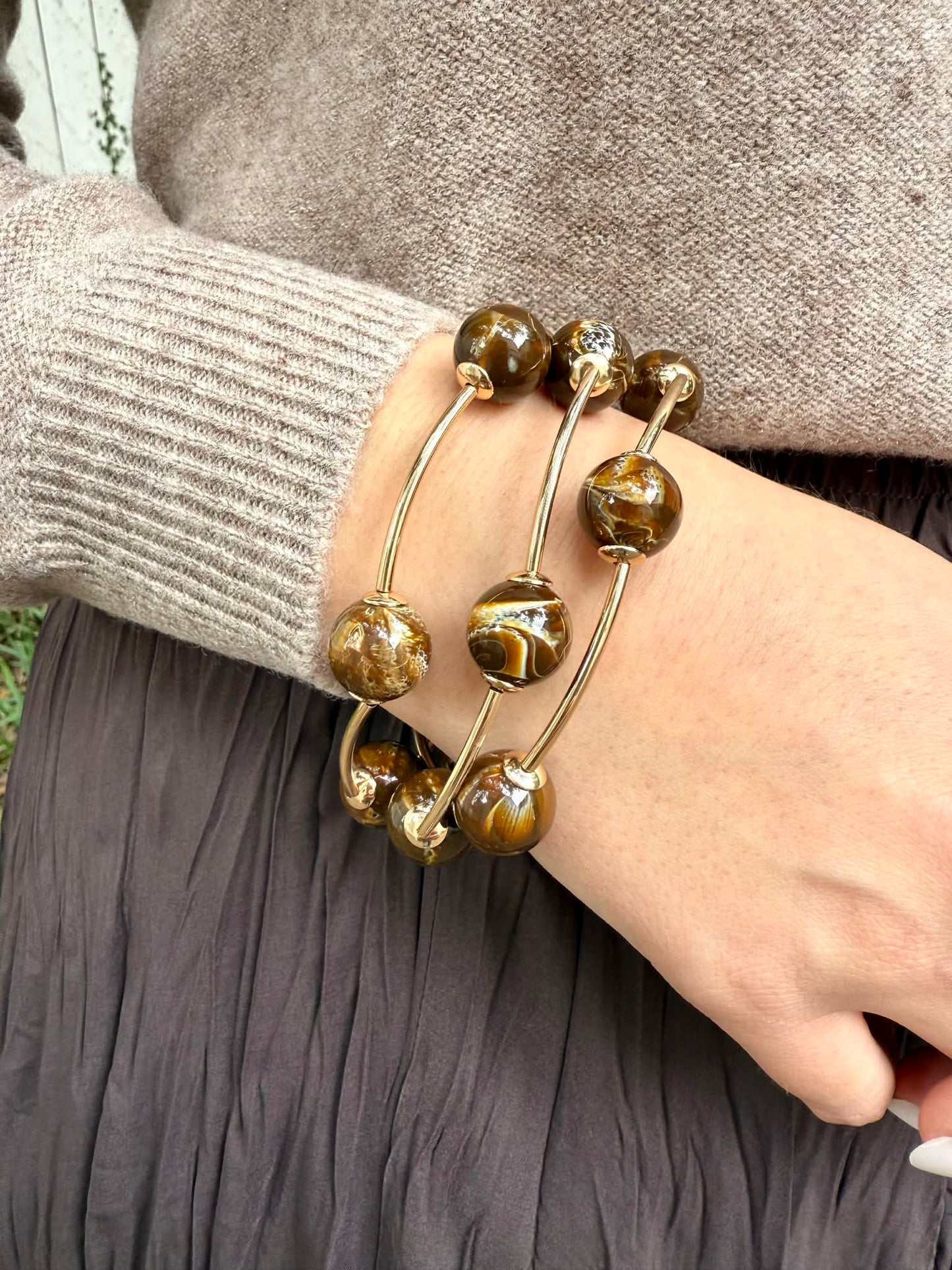 Acrylic Ball Bracelet Tortoise