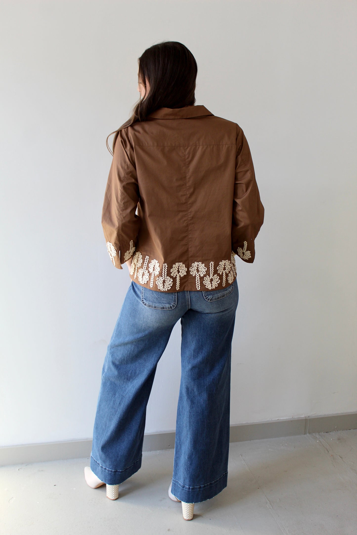 3D Floral Accent Top