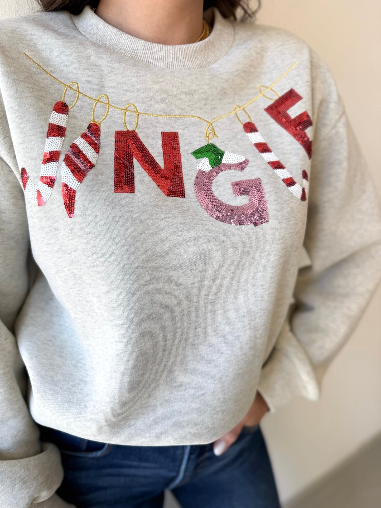 Jingle Sequin Christmas Sweater