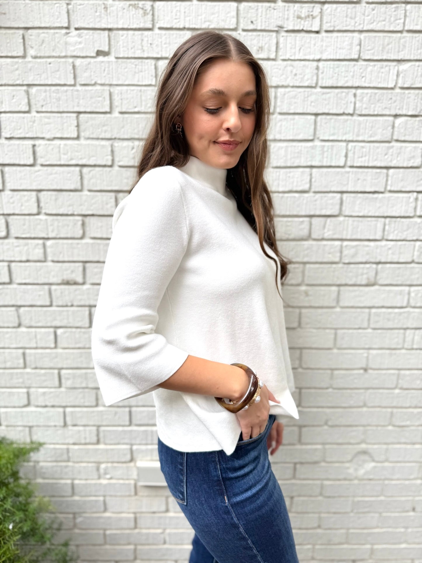 Cream Bell Sleeve Sweater