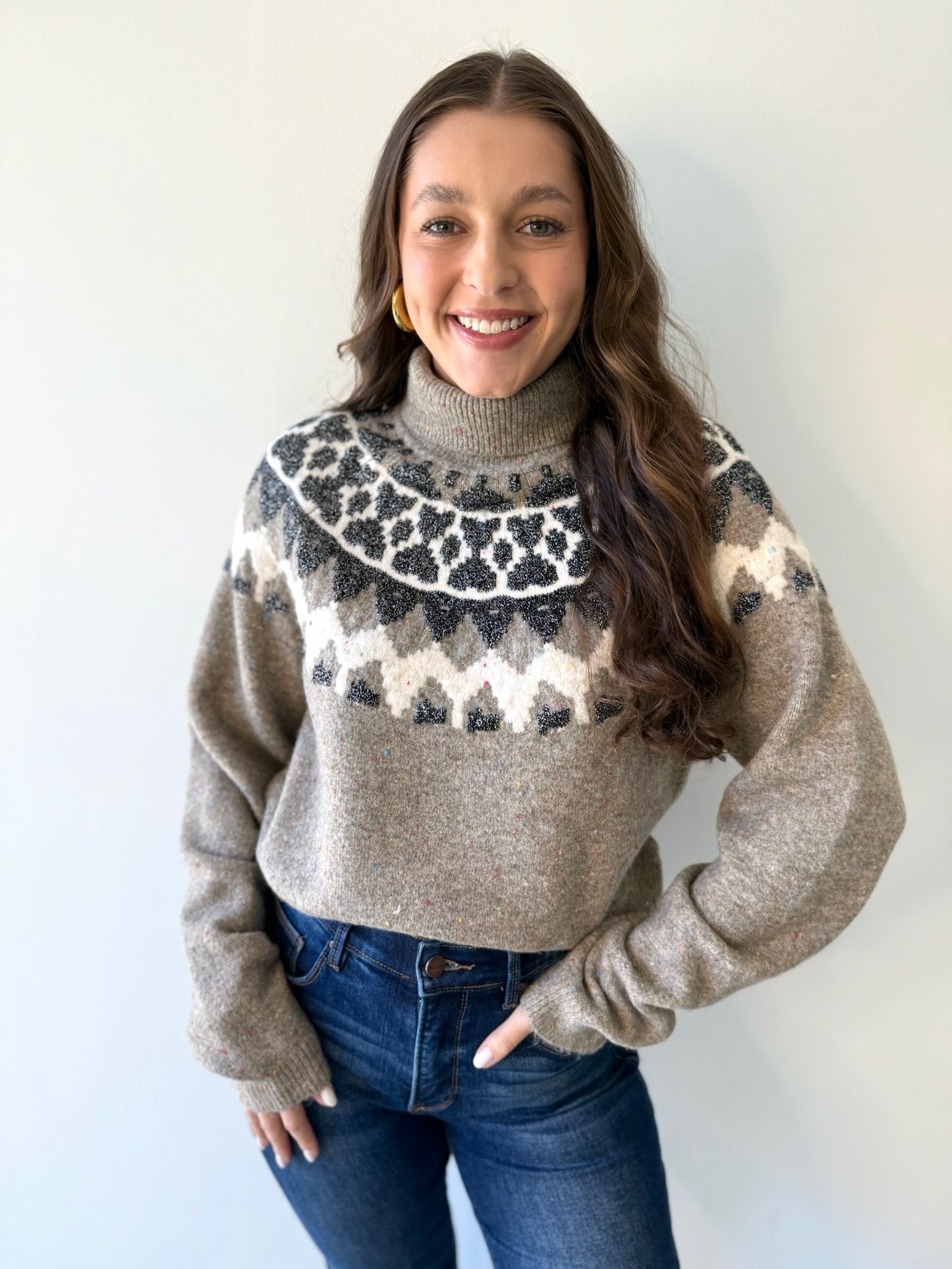 Fair Isle Turtleneck Sweater