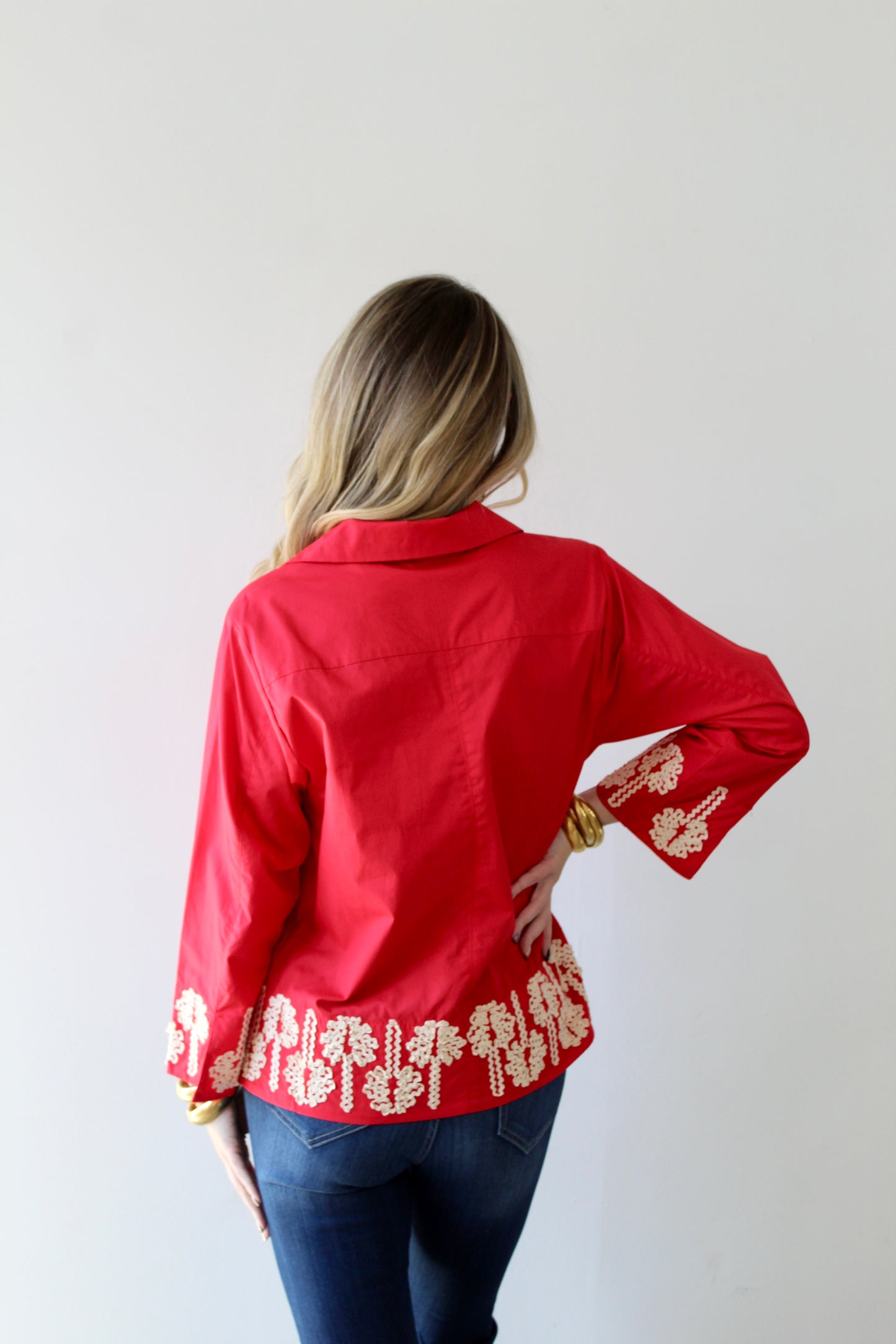 3D Floral Accent Top