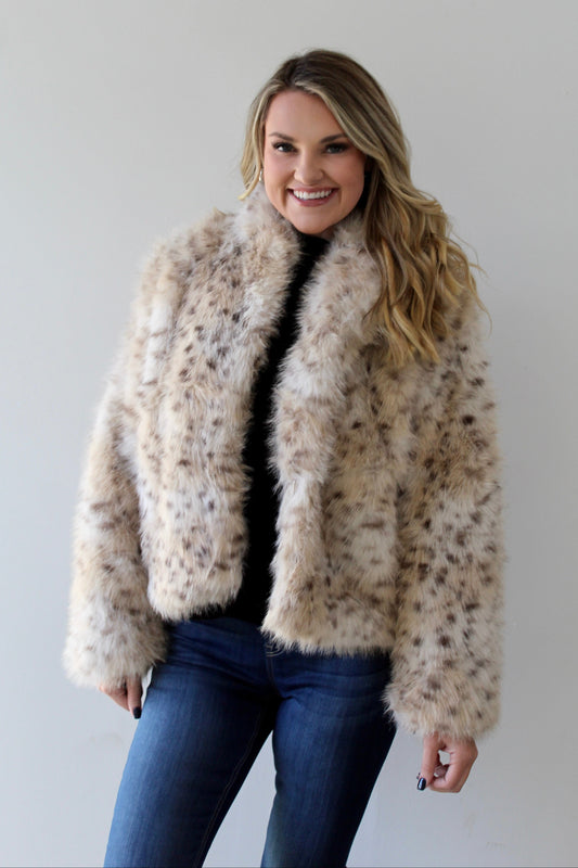 Animal Print Faux Fur Jacket