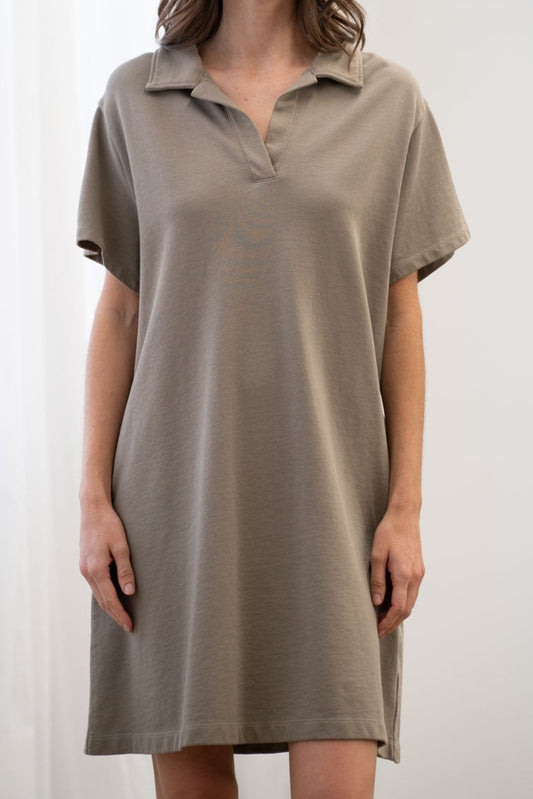 Collared Cotton Midi Dress