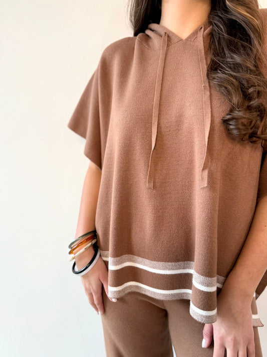 Striped Hem Hoodie & Pants Set