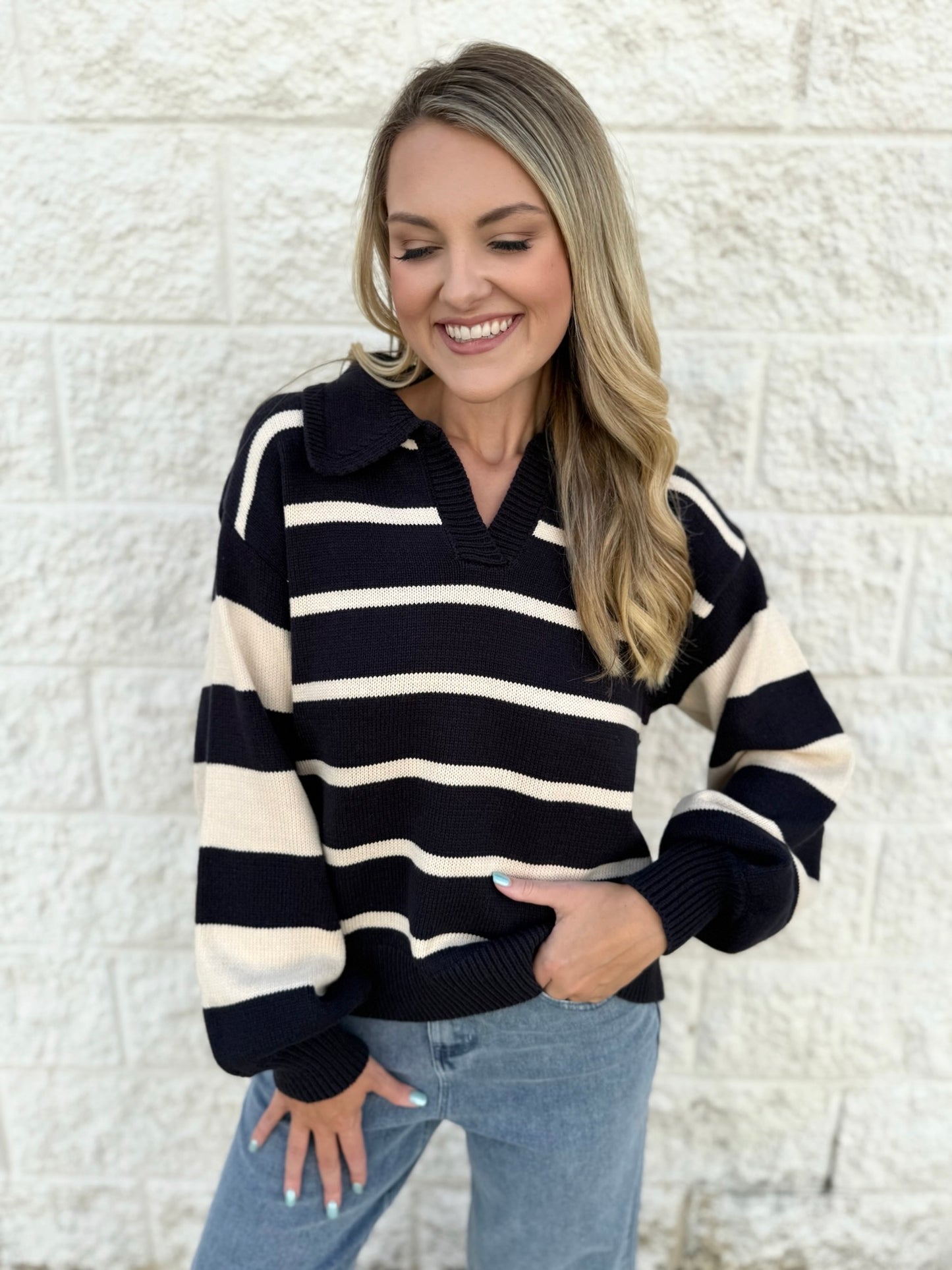 Mix Striped Knit Sweater