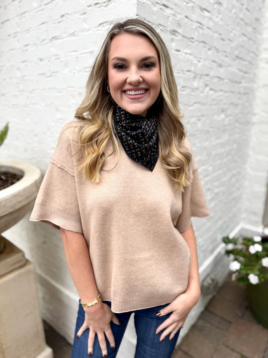 Oatmeal Raw Edge Sweater