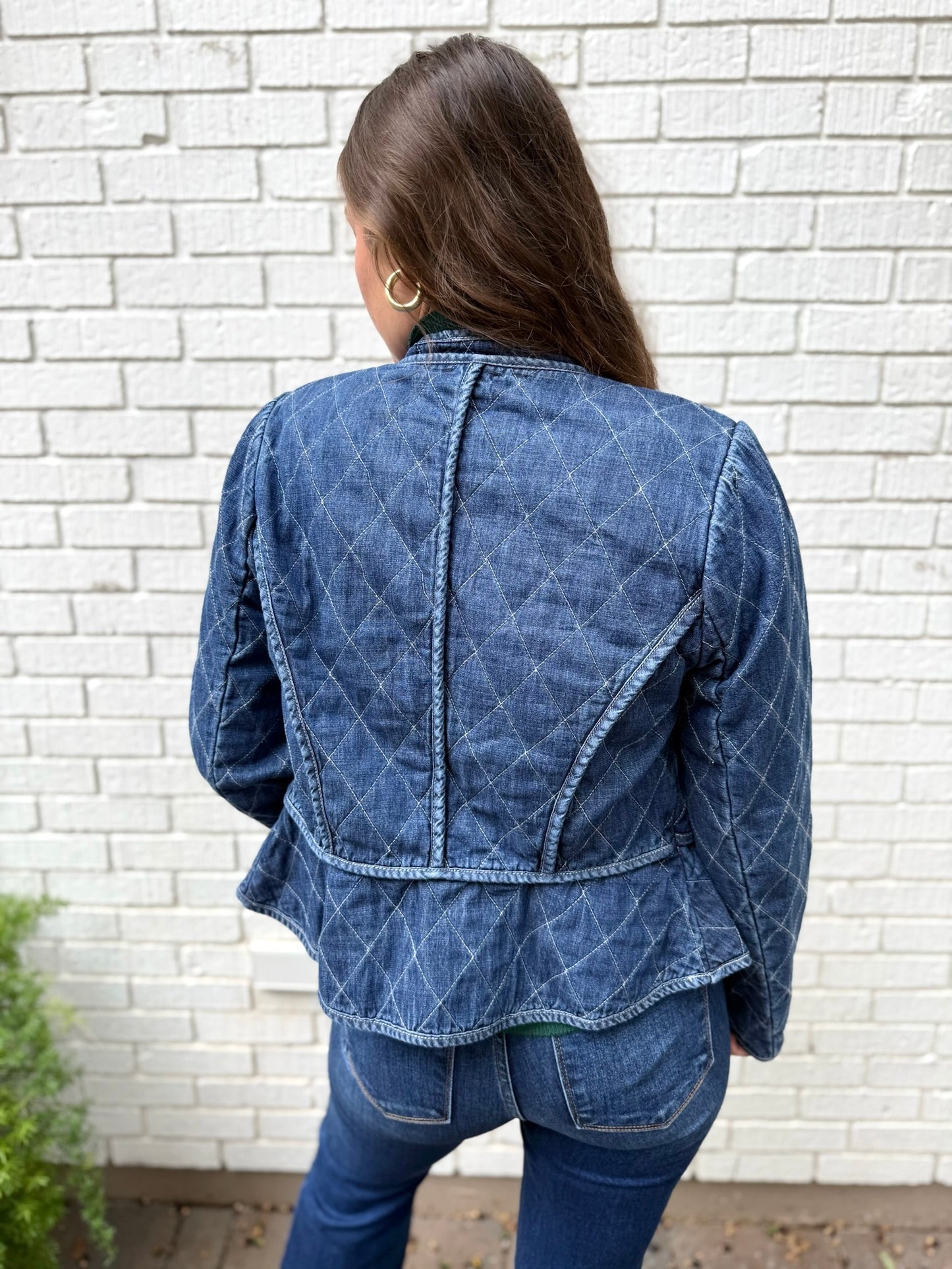 Quilted Zip Denim Jacket