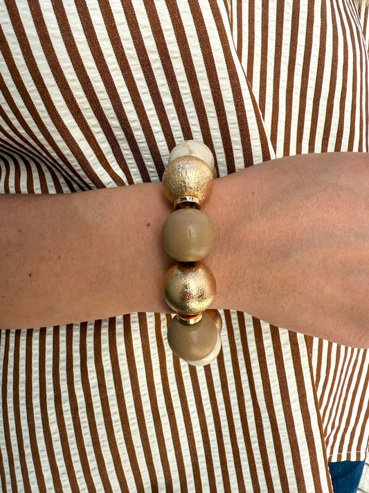 Rose Tone Bead Bracelet