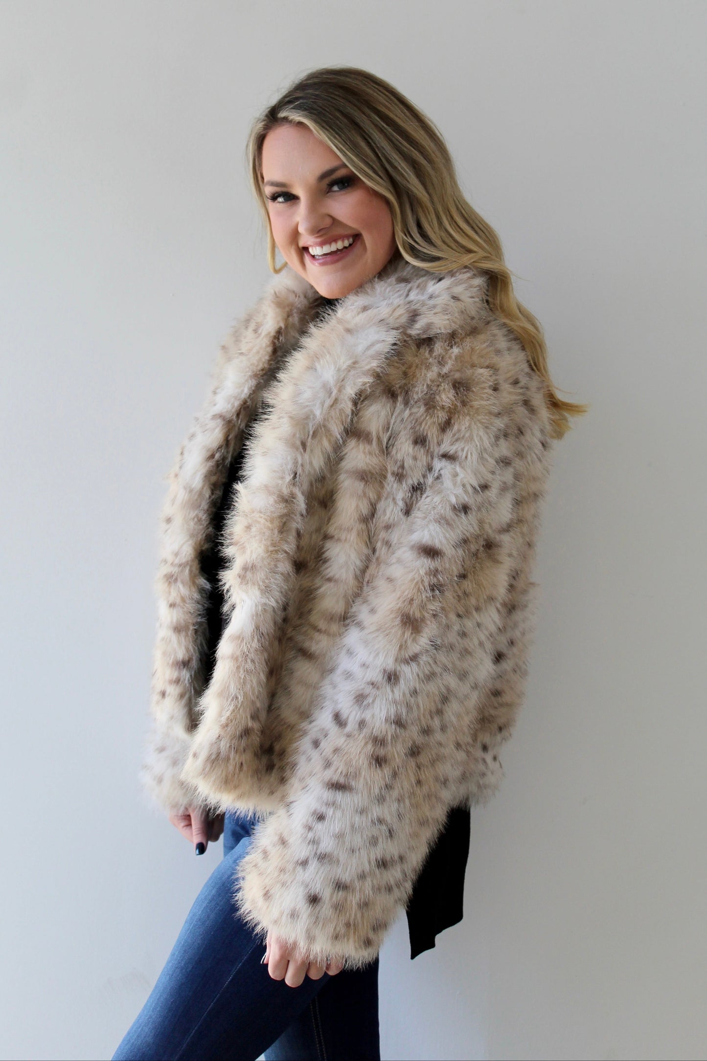 Animal Print Faux Fur Jacket