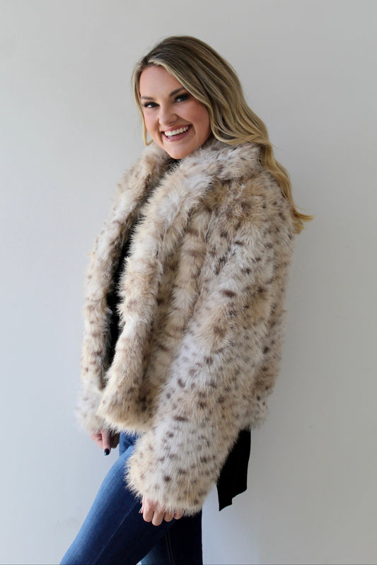 Animal Print Faux Fur Jacket