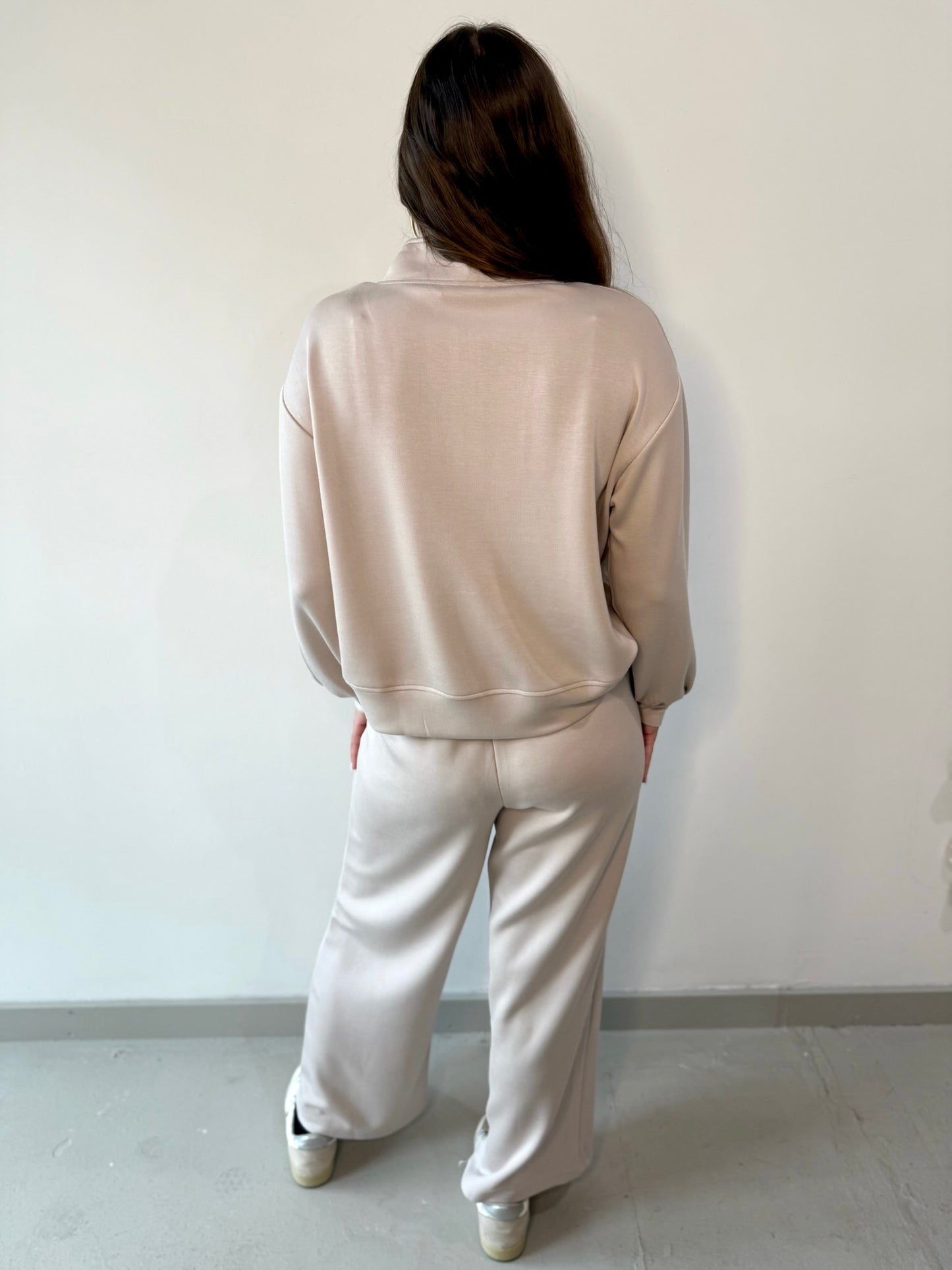 Hannah Half zip top & Pant Set - Almond