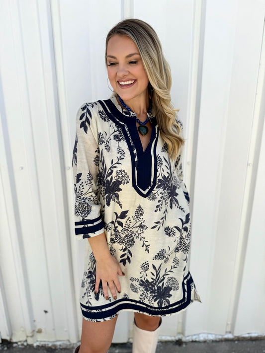 Delilah Contrast Floral Dress