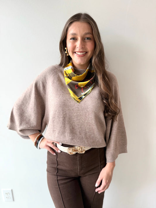 Raglan Wide Sleeve Sweater - Mocha