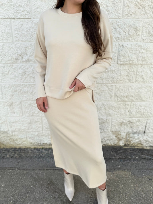 Very Soft 2 Fer Dress Set - Cream