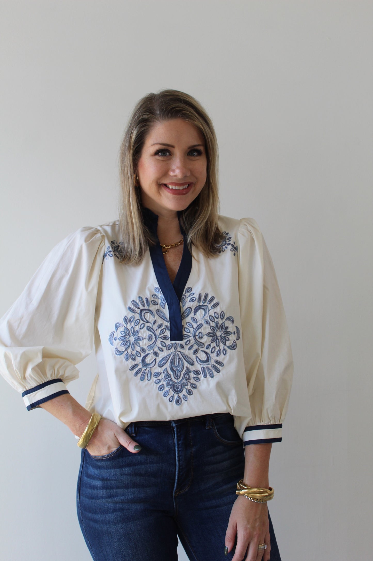 Kayla Contrast Floral Top