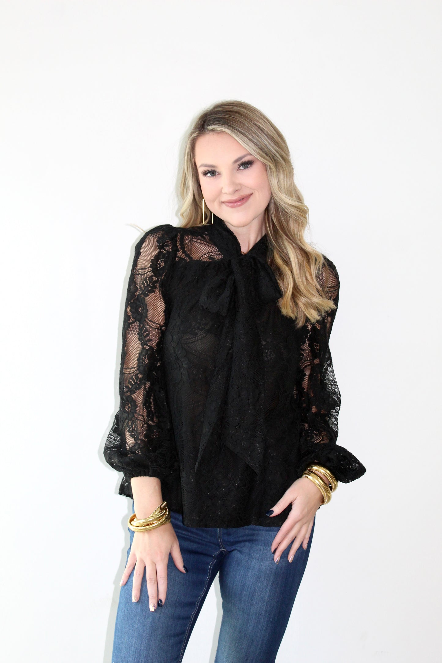 Tie Front Lace Detailed Top