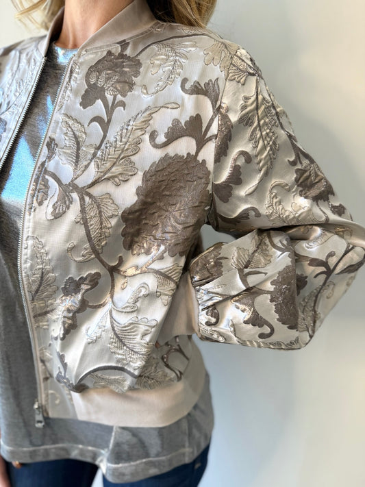 Quilted Flower Silver Jacket