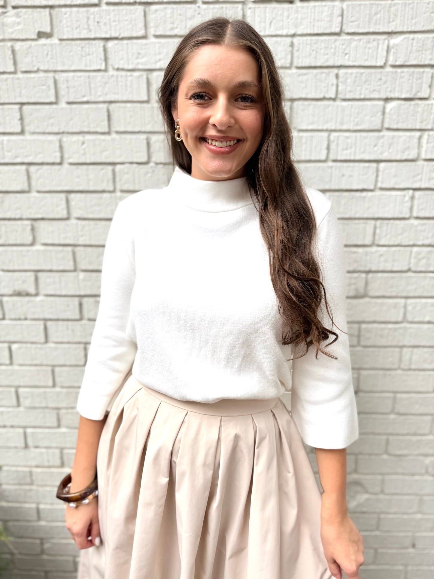 Cream Bell Sleeve Sweater