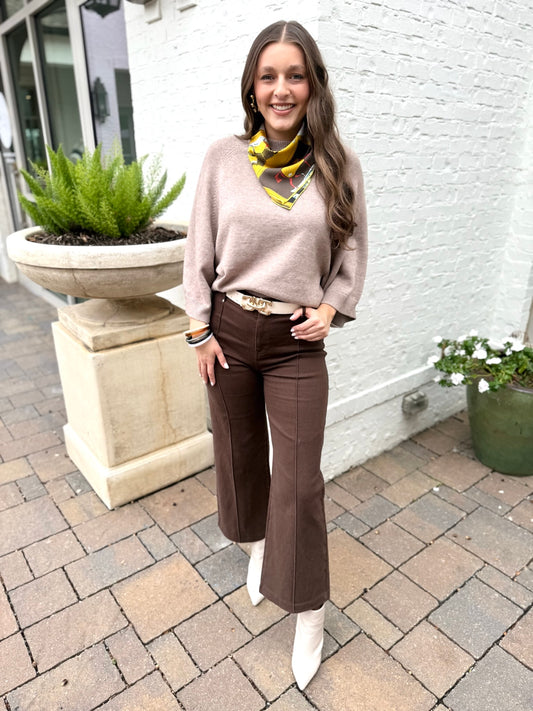 Raglan Wide Sleeve Sweater - Mocha