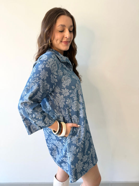 Rainey Floral Denim Dress