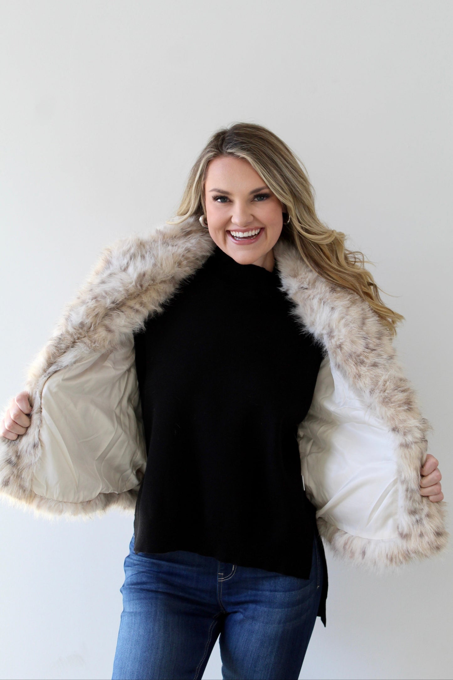 Animal Print Faux Fur Jacket