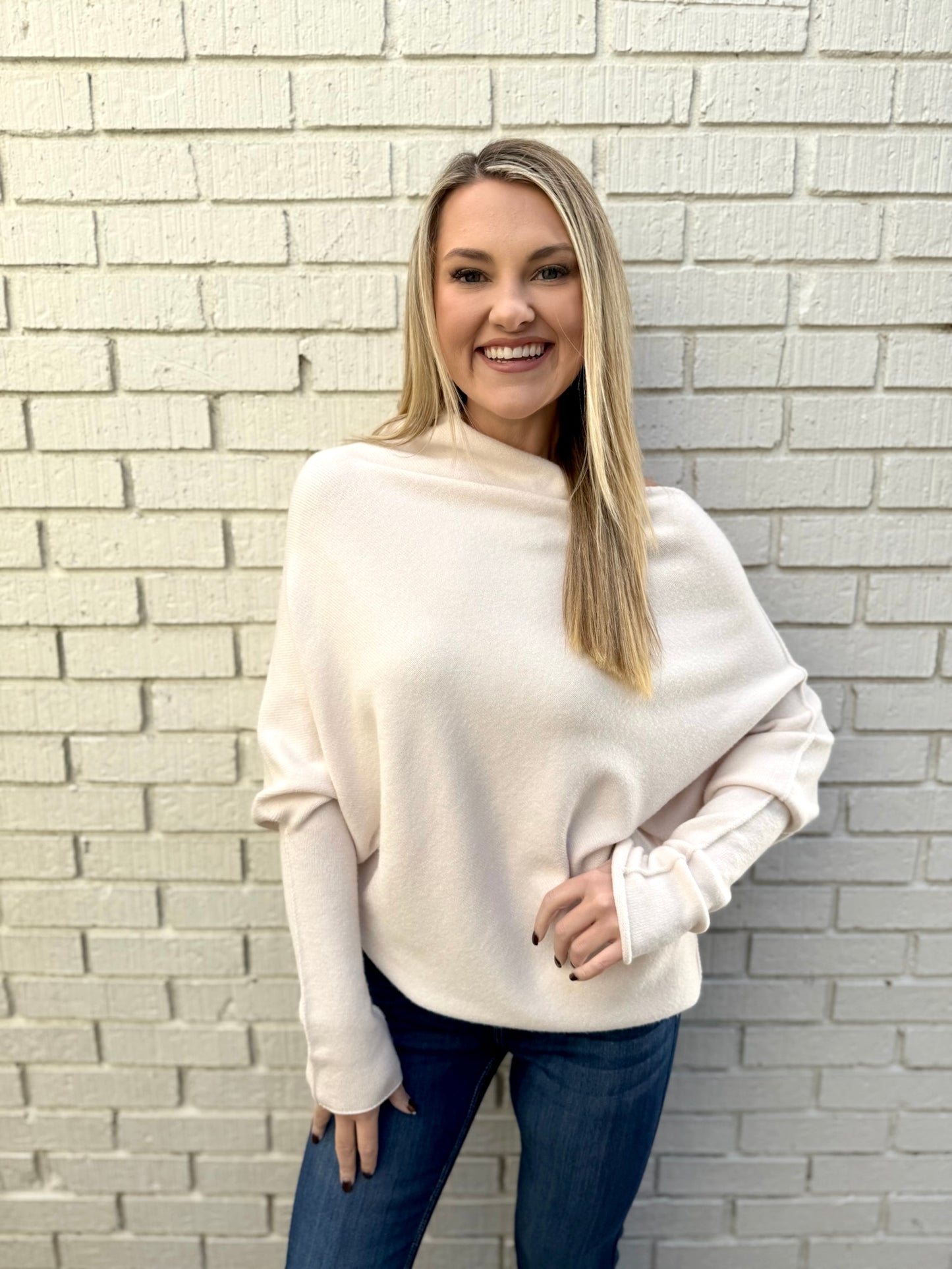 The Classic Asymmetrical Sweater - Ivory