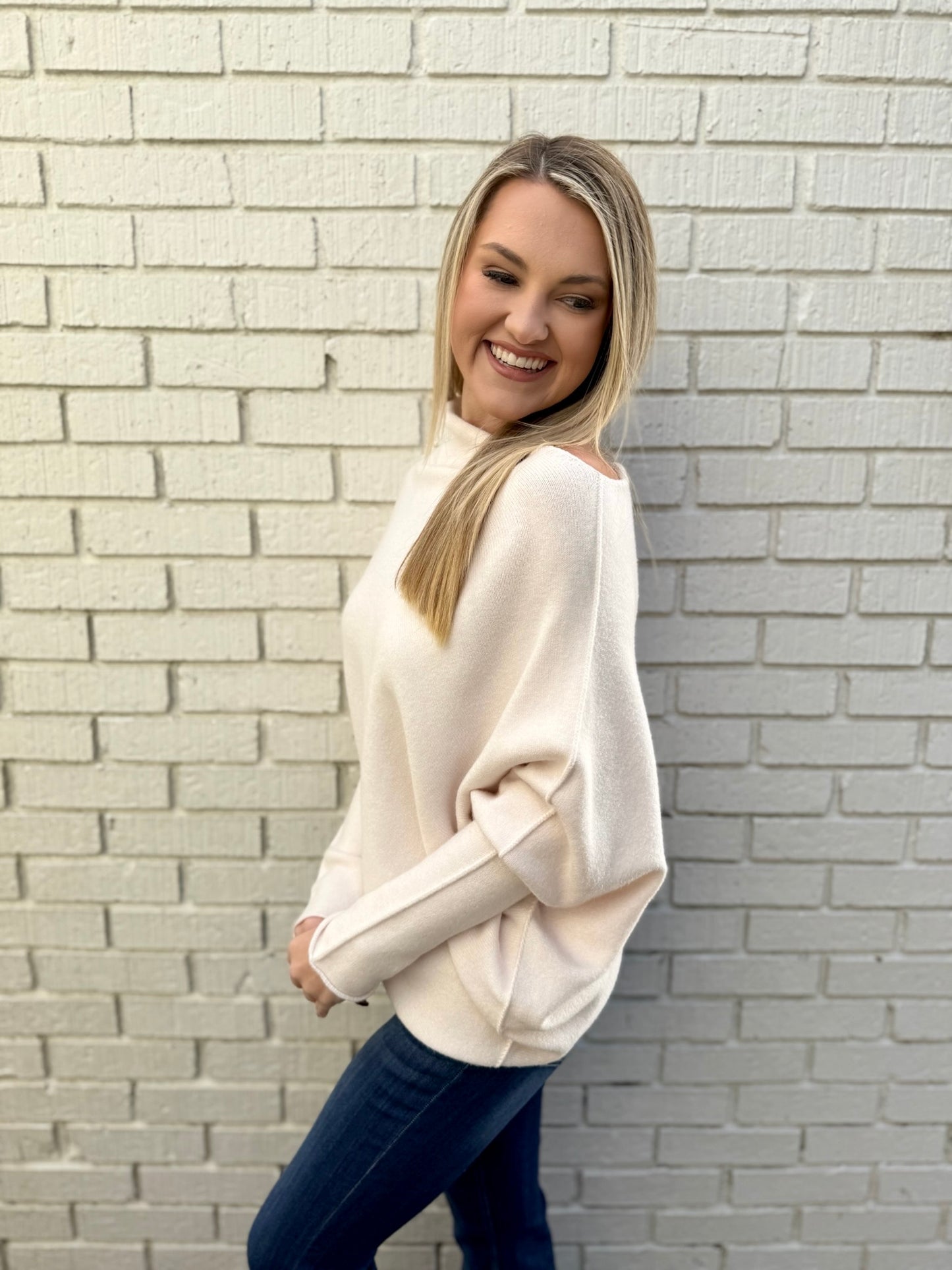 The Classic Asymmetrical Sweater - Ivory