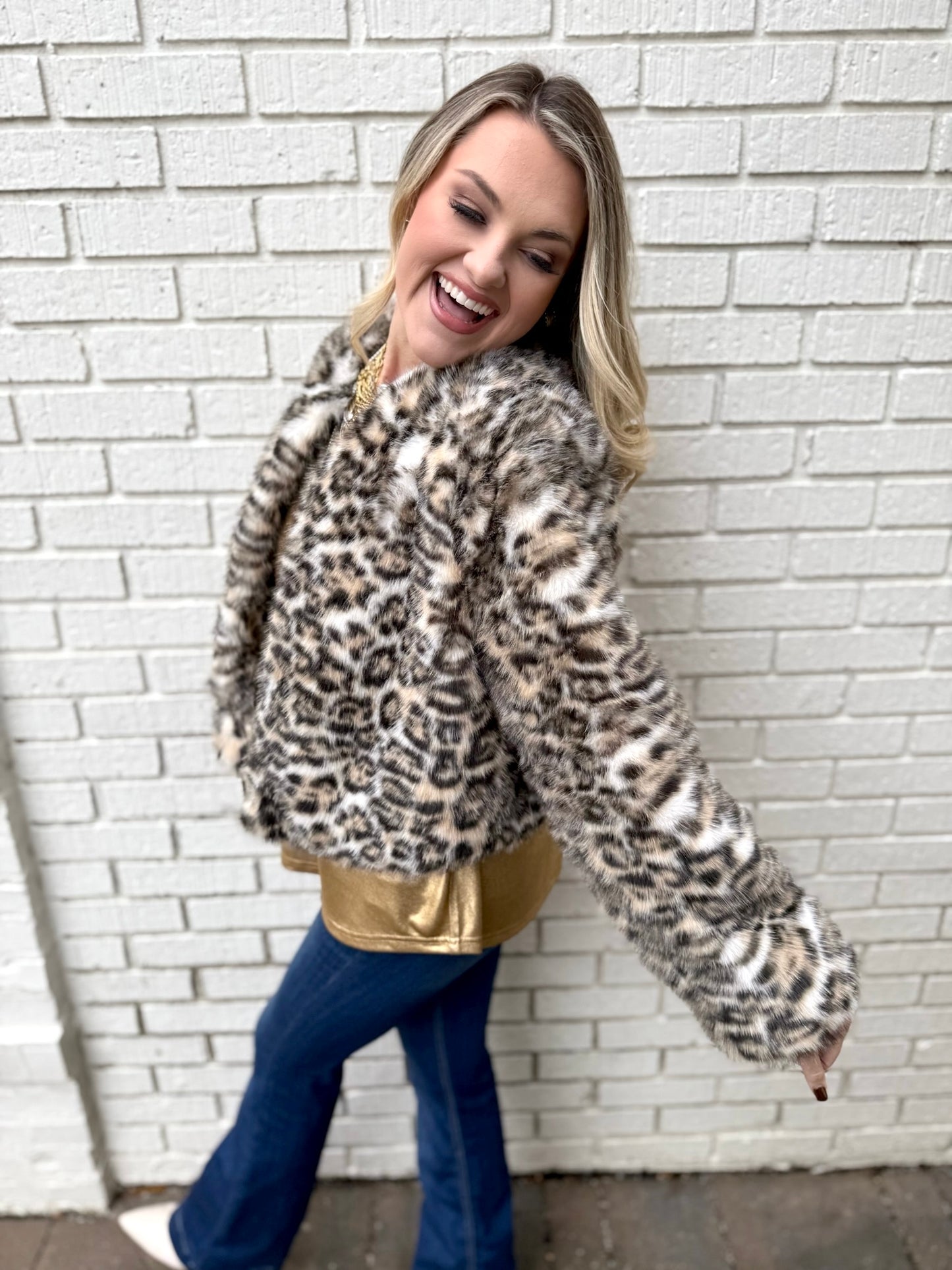Zola Leopard Print Crop Fur