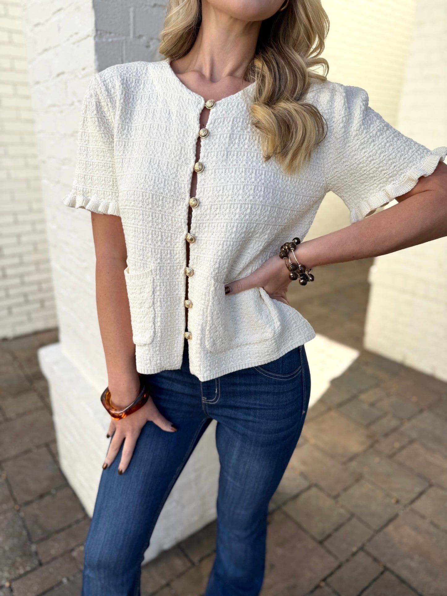 Remi Ruffled Sweater Top