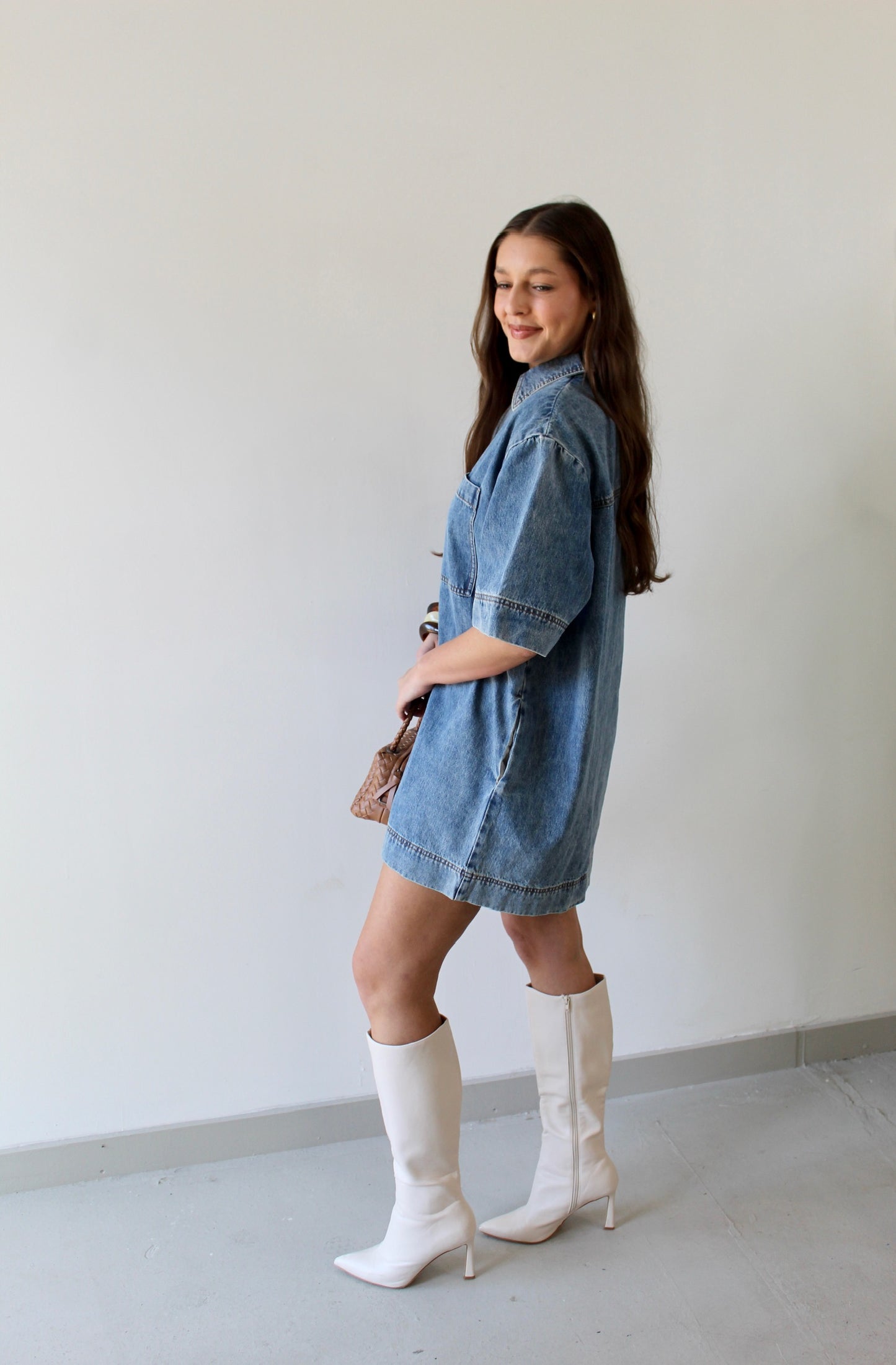 Vanessa V-neck Denim Tunic Dress
