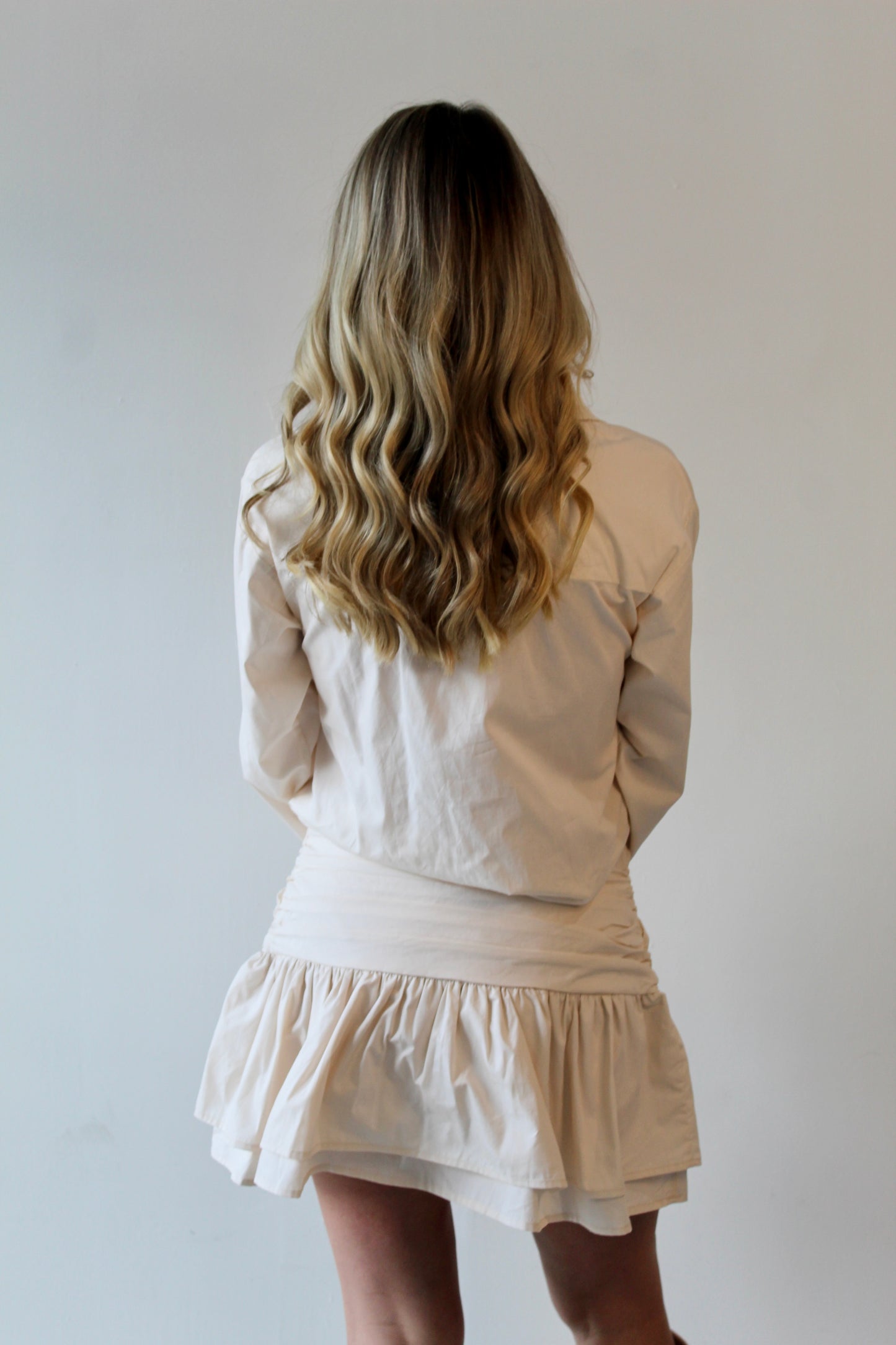 Drop Waist Mini Shirt Dress