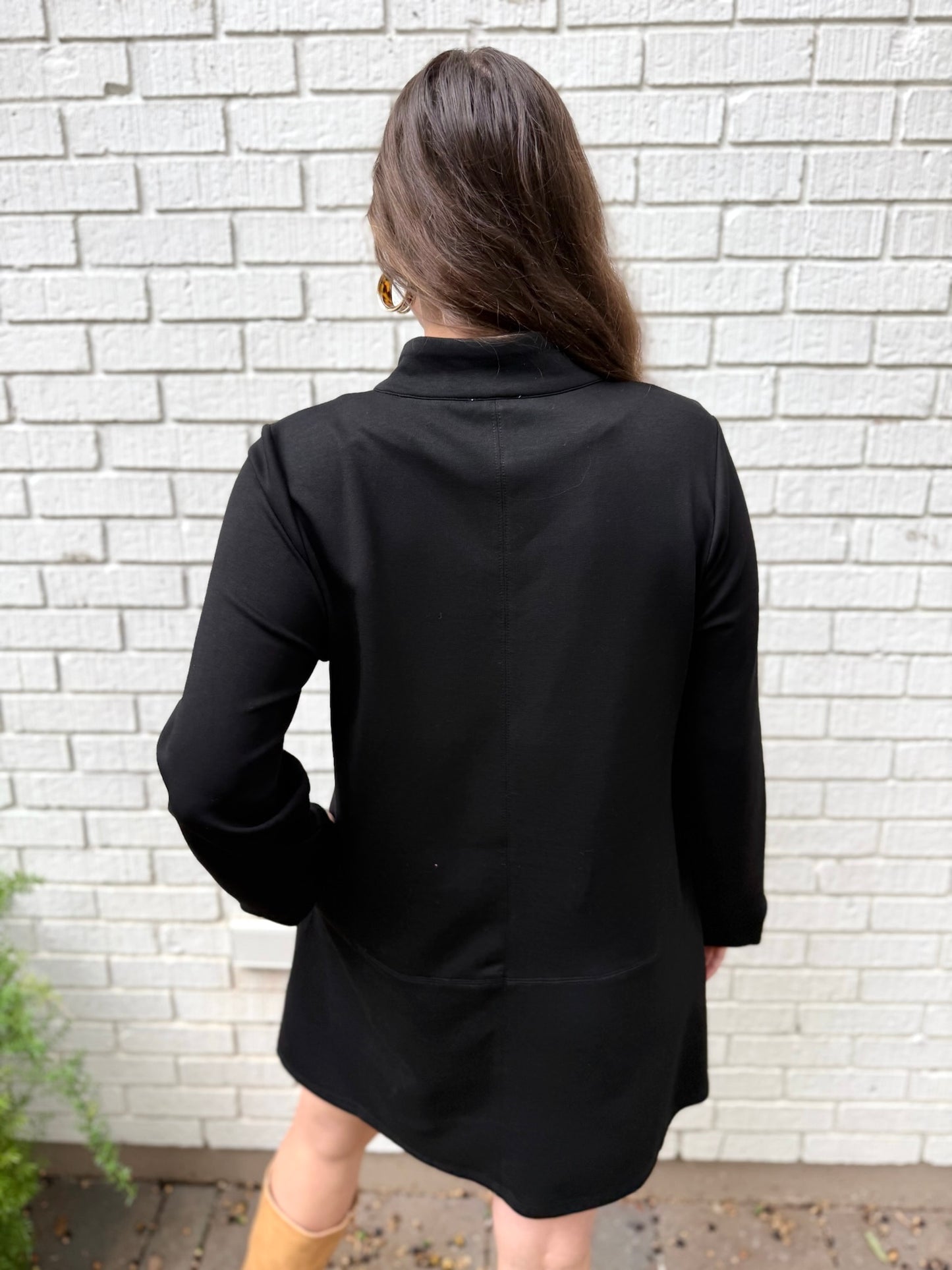 Stand Up Collared Shift Dress