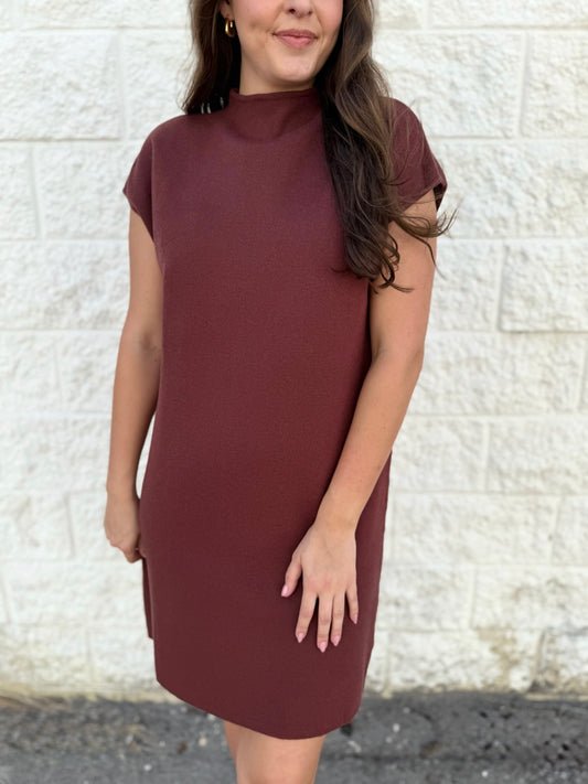 Hazel Zip Mini Dress -Chocolate