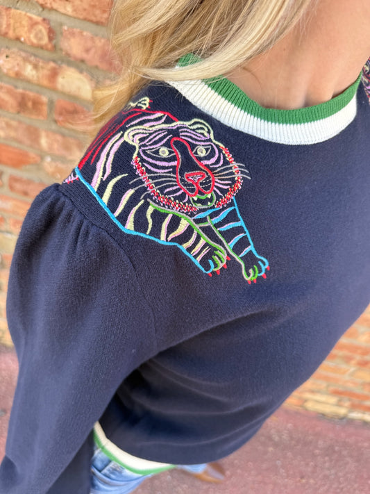 Contrast Trim Knit Sweater